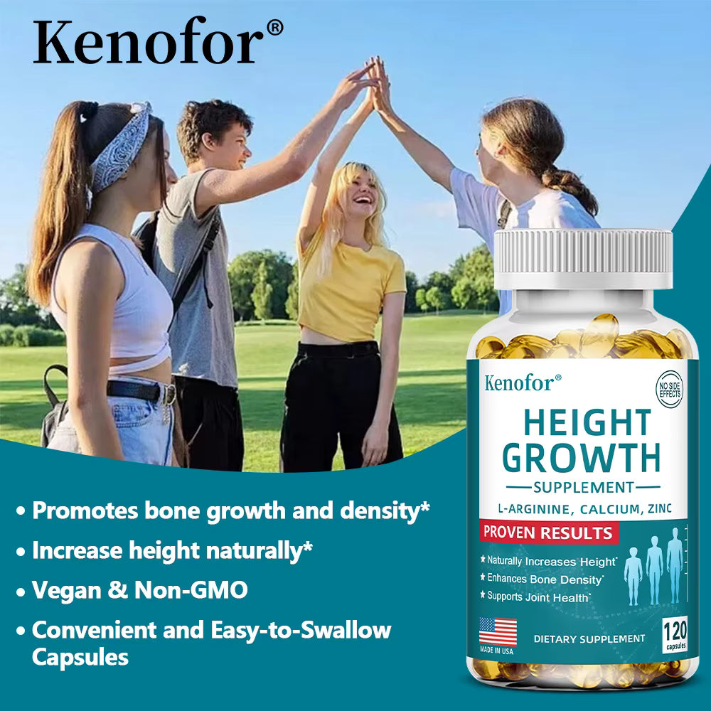 Natural Height Growth Calcium Vitamin D Supplement Vegetarian Capsules