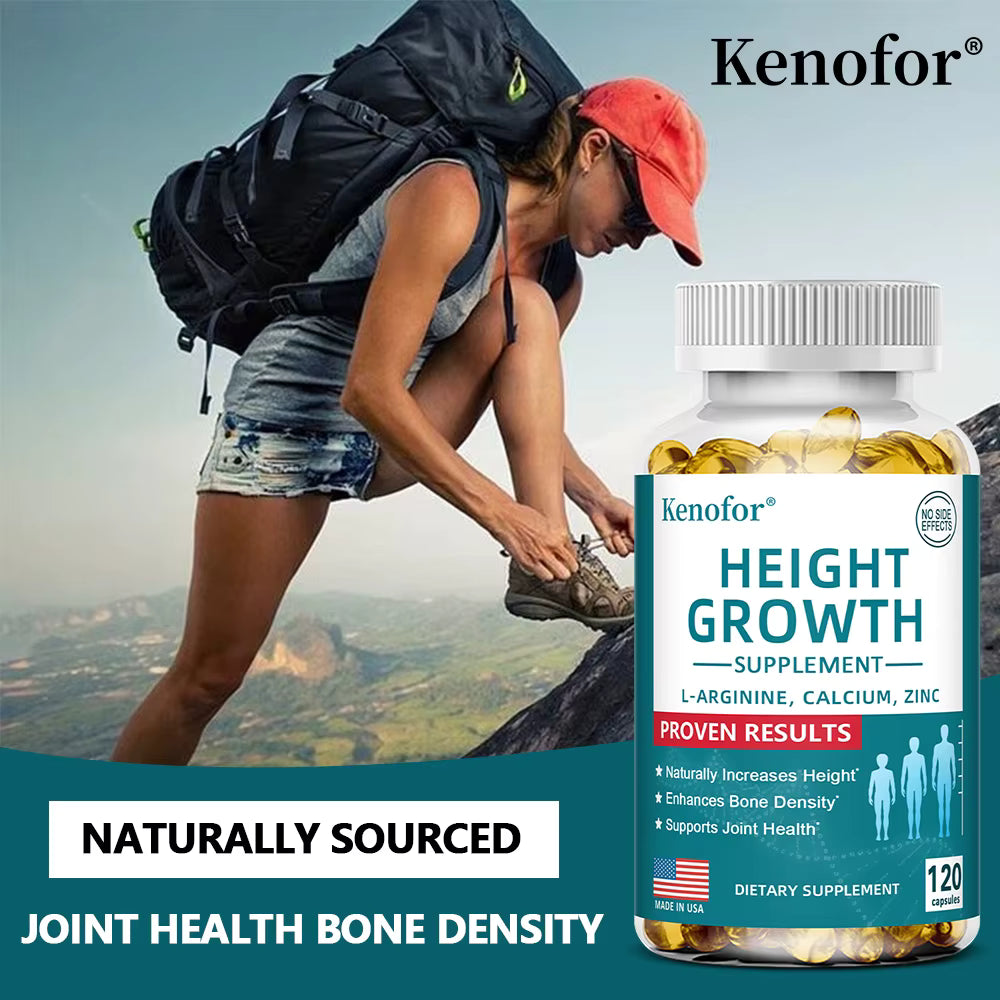 Natural Height Growth Calcium Vitamin D Supplement Vegetarian Capsules
