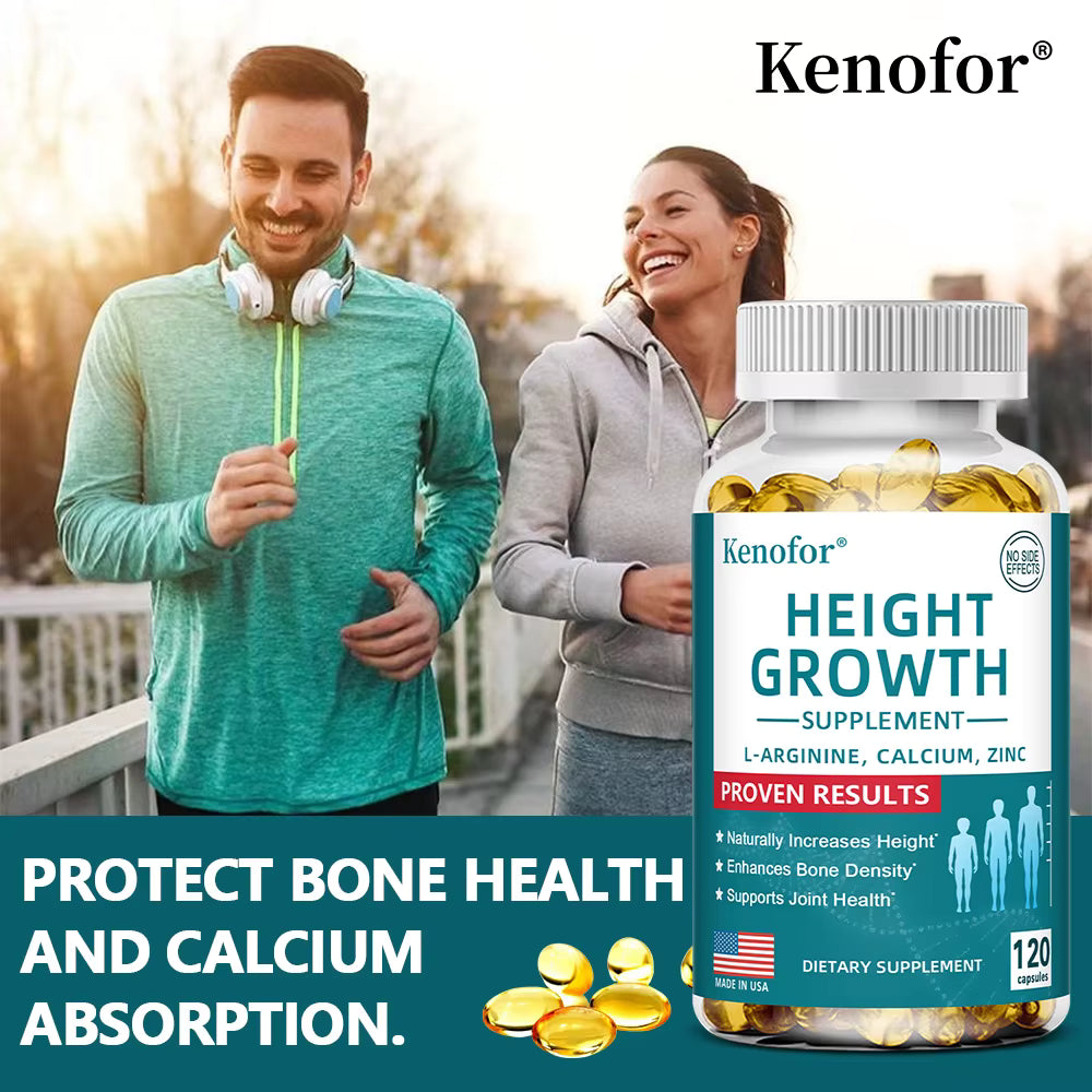 Natural Height Growth Calcium Vitamin D Supplement Vegetarian Capsules