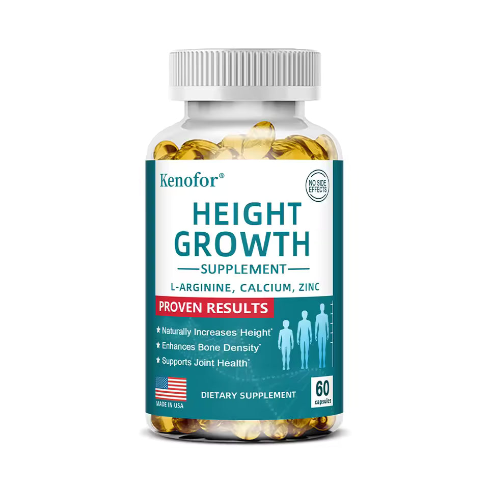 Natural Height Growth Calcium Vitamin D Supplement Vegetarian Capsules